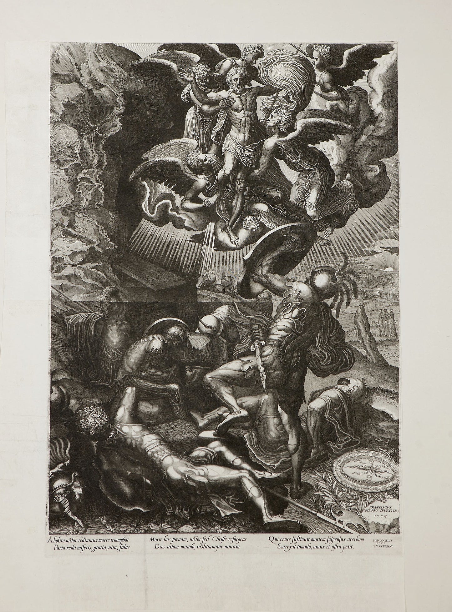 The Resurrection of Christ -  Lucas van Doetecum (Netherlandish, active c. 1554; died before March 1584),  Poster Print Wall Art