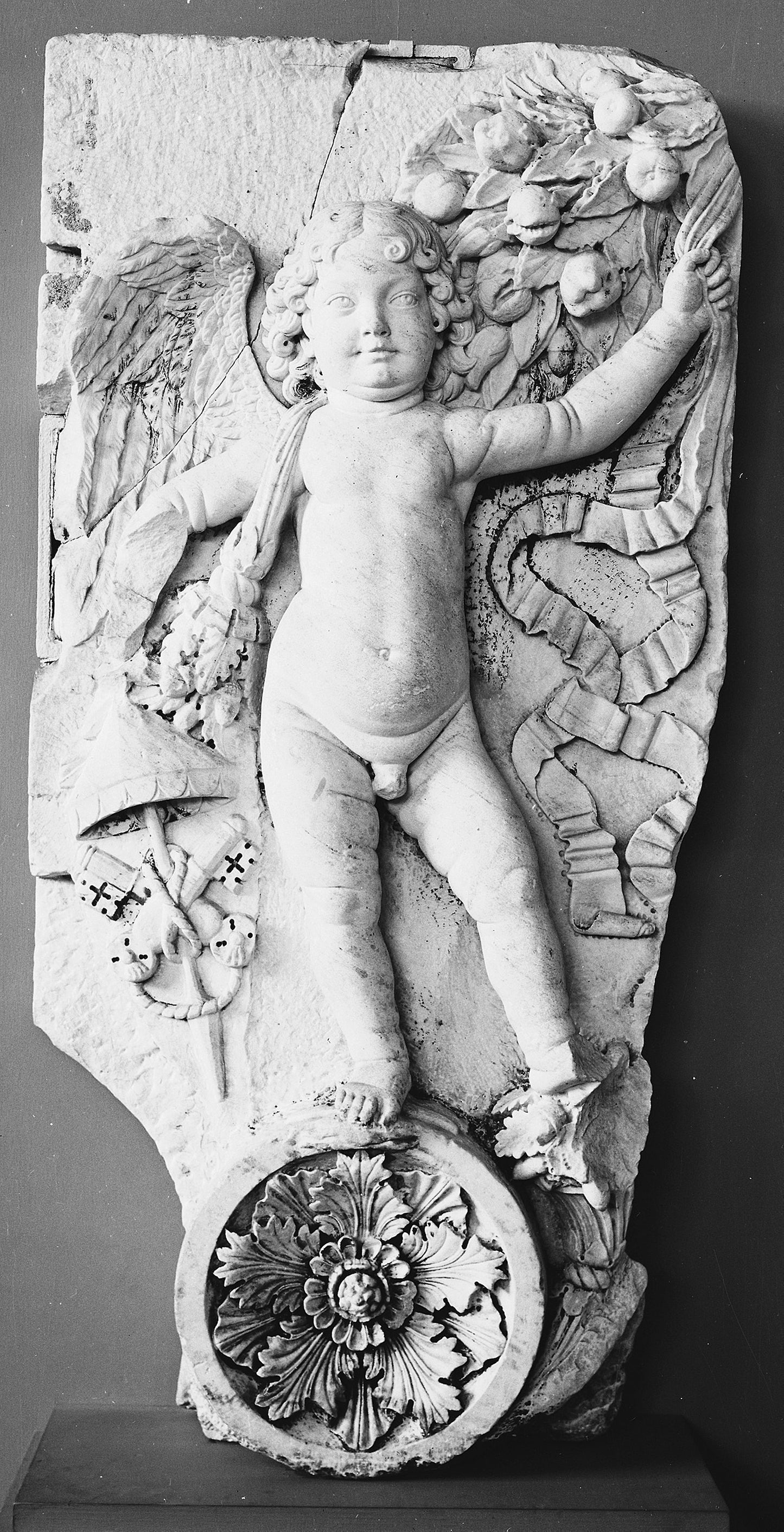 Putto with Papal Insignia -  Italian, Rome,  Poster Print Wall Art