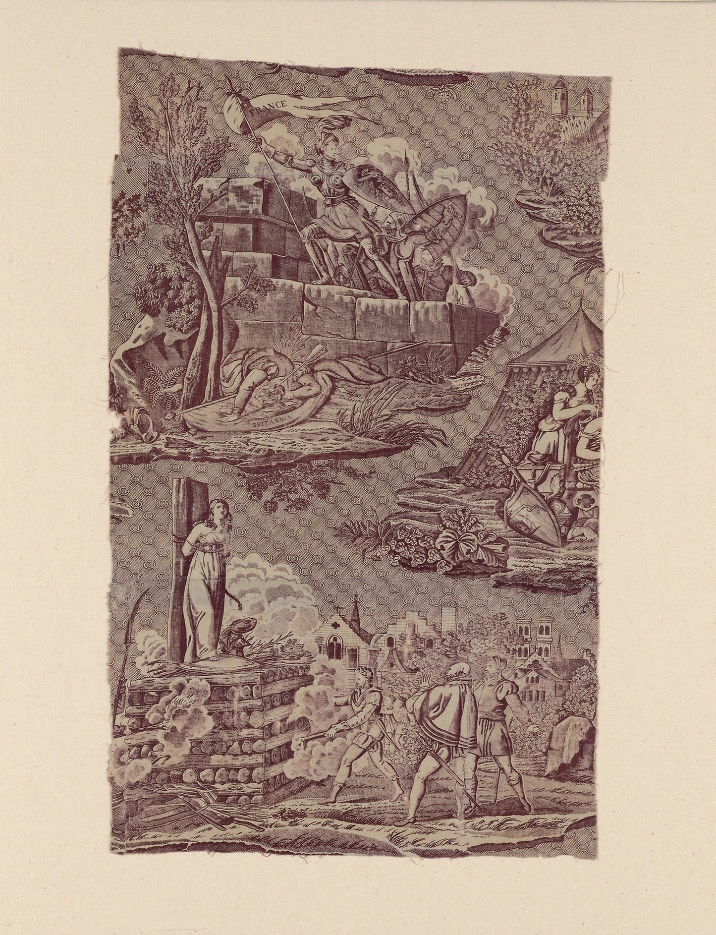 La Vie de Jeanne d'Arc (The Life of Joan of Arc) (Furnishing Fabric) -  Designed -  Charles Abraham Chasselat (French, 1782–1843),  Poster Print Wall Art