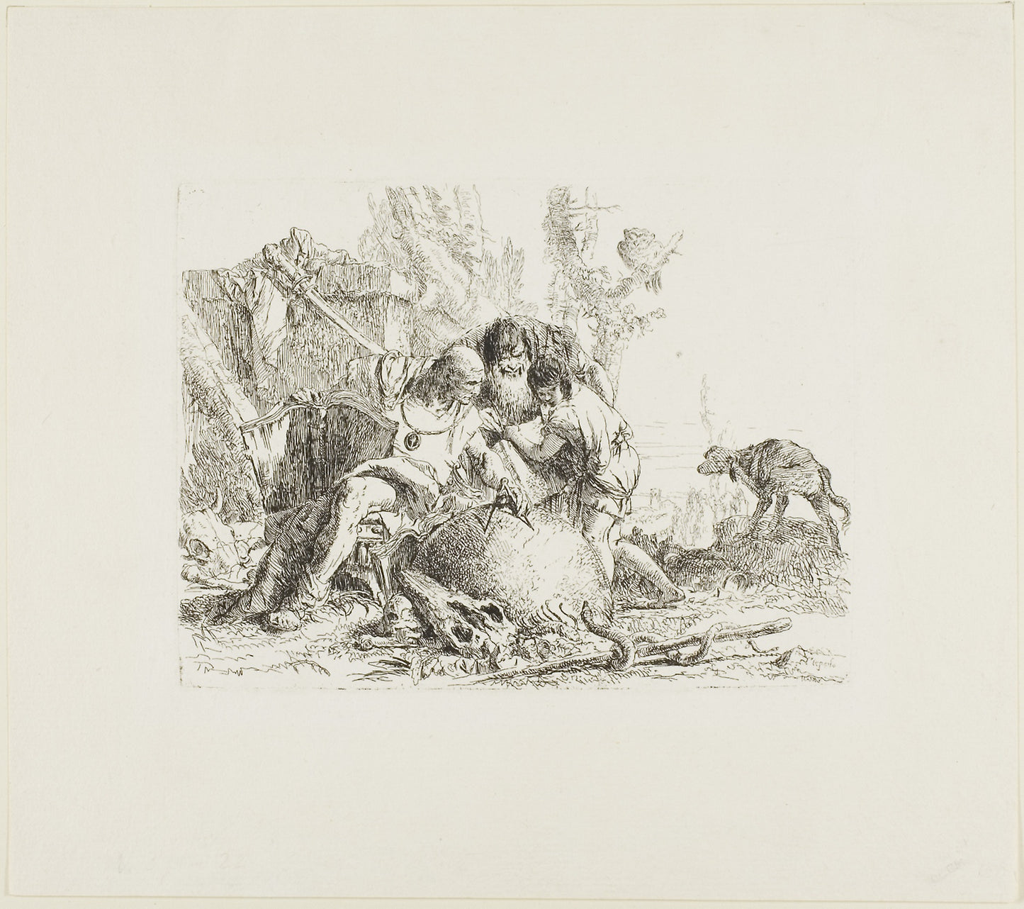 Two Magicians and a Child, from Scherzi -  Giambattista Tiepolo,  Poster Print Wall Art