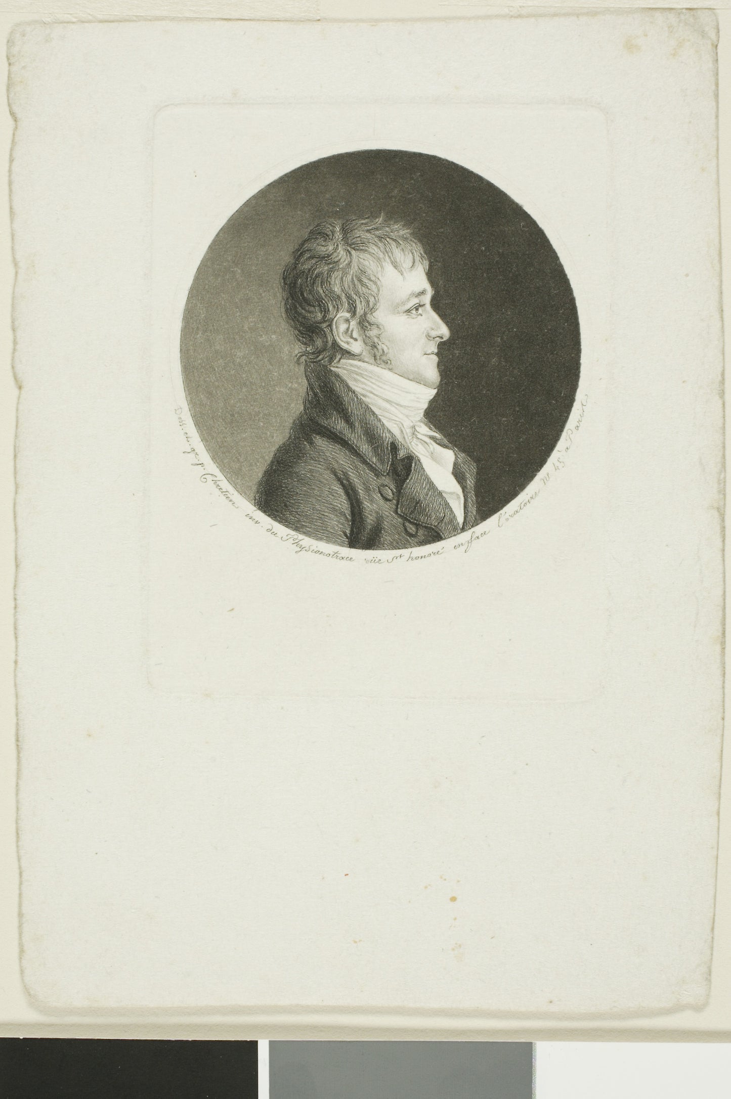 Portrait of a Man with Brown Hair -  Giles Louis Chrétien,  Poster Print Wall Art