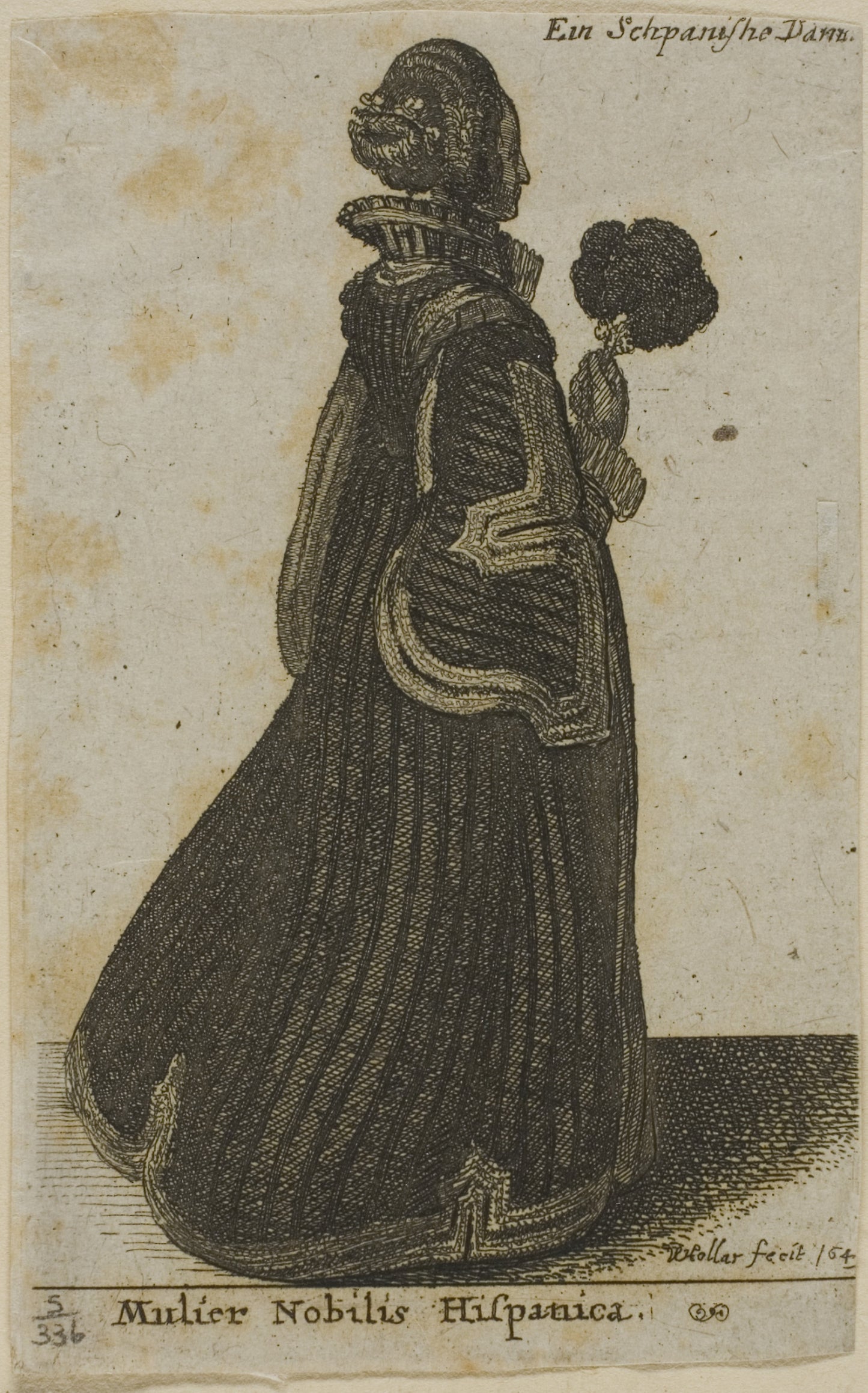 Spanish Noblewoman -  Wenceslaus Hollar,  Poster Print Wall Art