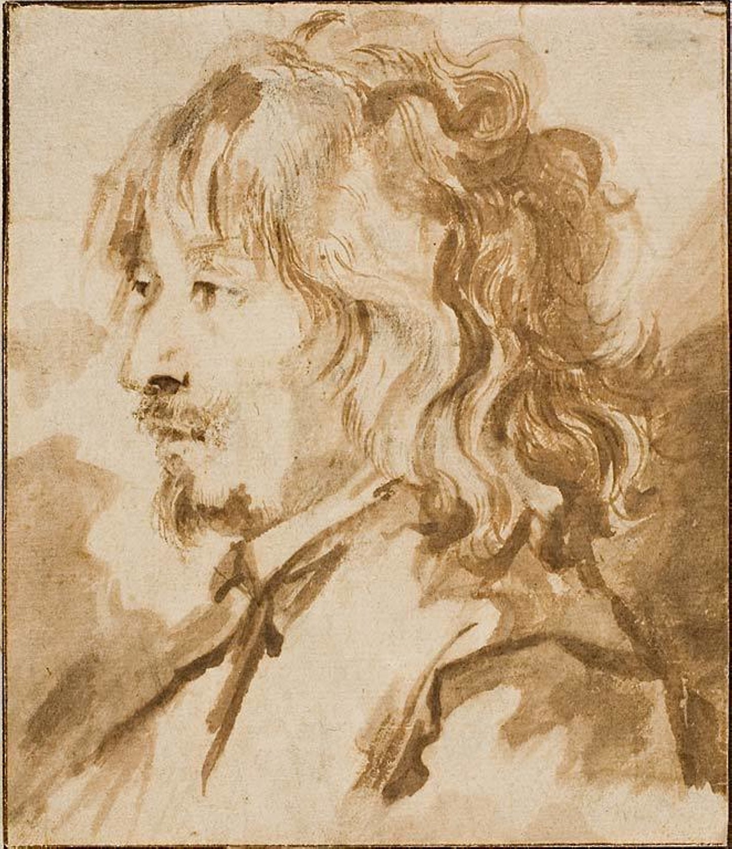 Head of a Young Man -  School of Anthonie van Dyck,  Poster Print Wall Art