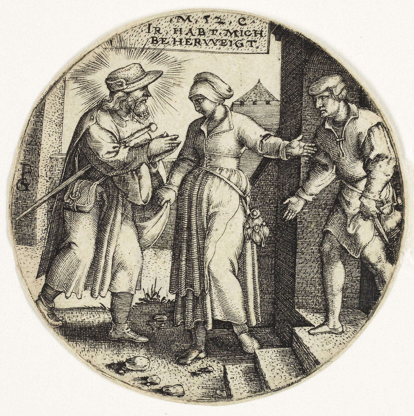 Sheltering Strangers, from The Seven Acts of Mercy -  Georg Pencz,  Poster Print Wall Art
