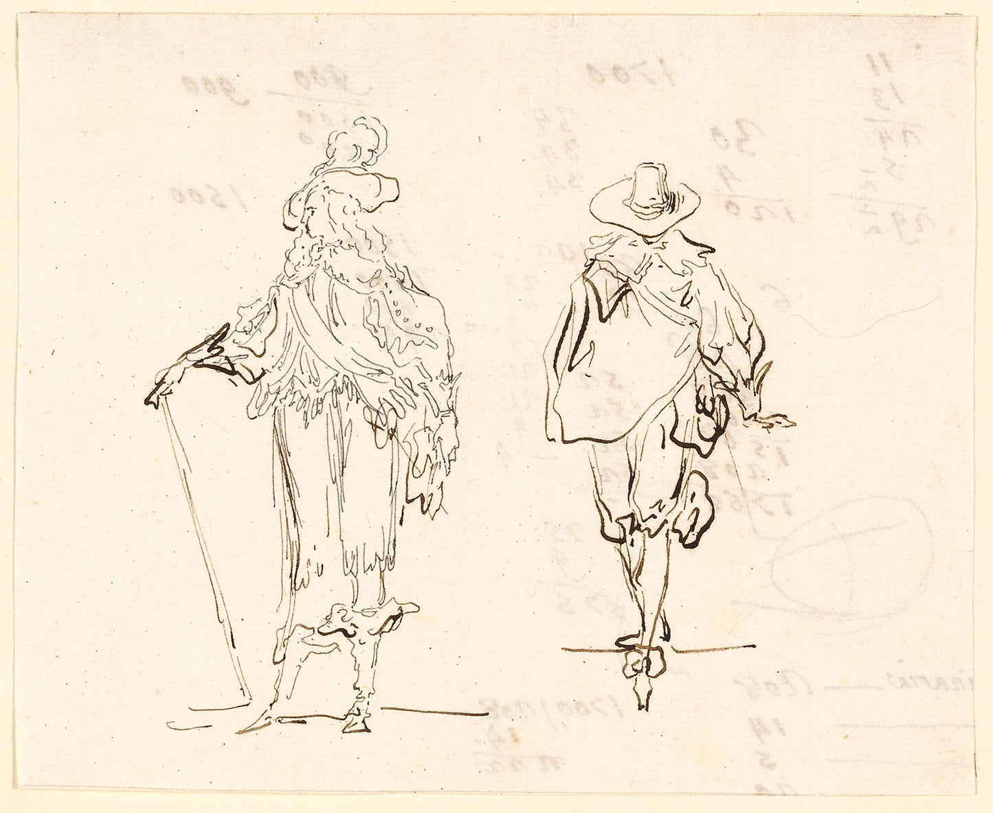 Two Figures, One Dressed in French Louis XIII Style and the Other in Spanish Seventeenth Century Style -  Luis Paret y Alcázar,  Poster Print Wall Art