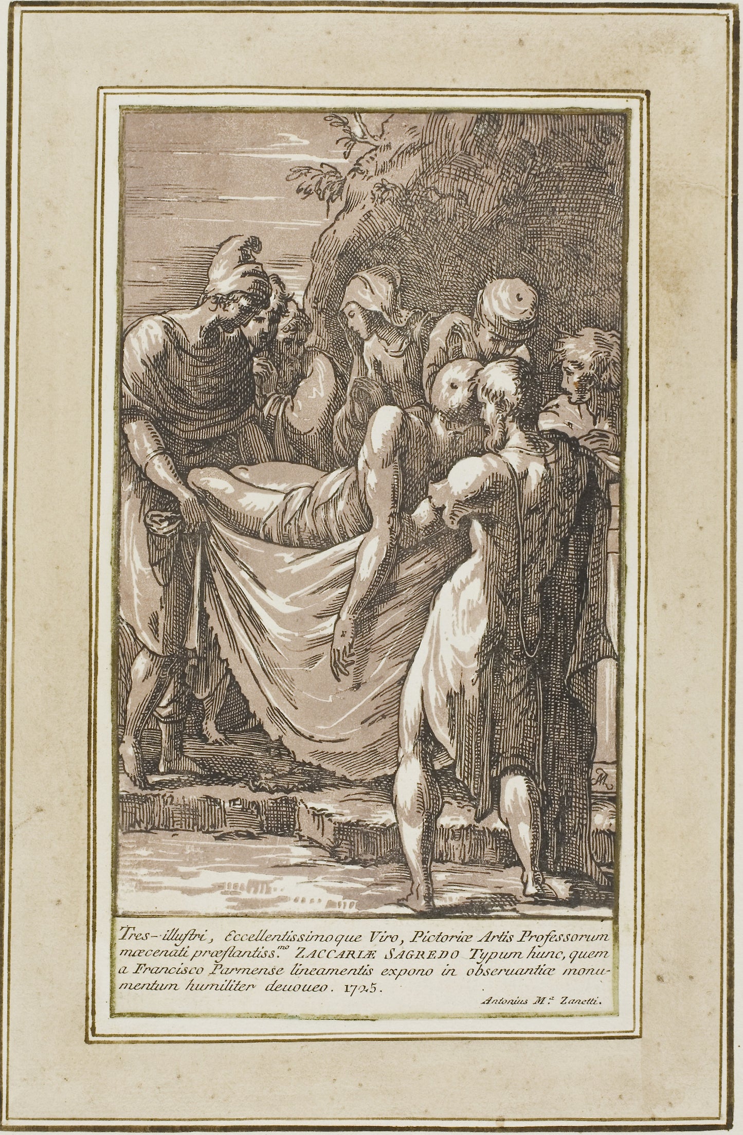 The Entombment -  Conte Anton Maria Zanetti (Italian, 1680–1767),  Poster Print Wall Art