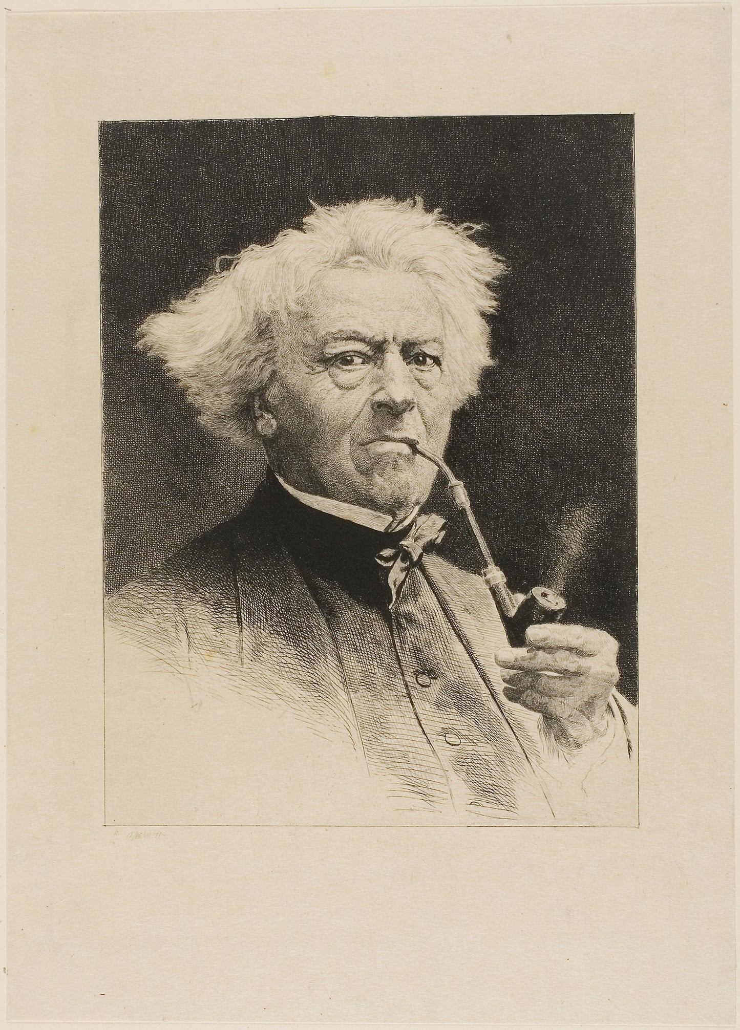 Portrait of Corot -  Etienne Gabriel Bocourt (French, 1821–after 1882),  Poster Print Wall Art