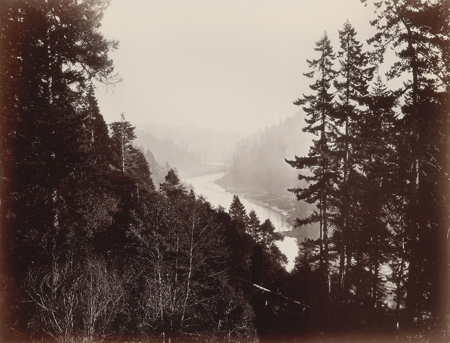 Big River, from the Rancherie, Mendocino, California: Carleton Watkins, Poster Print Wall Art