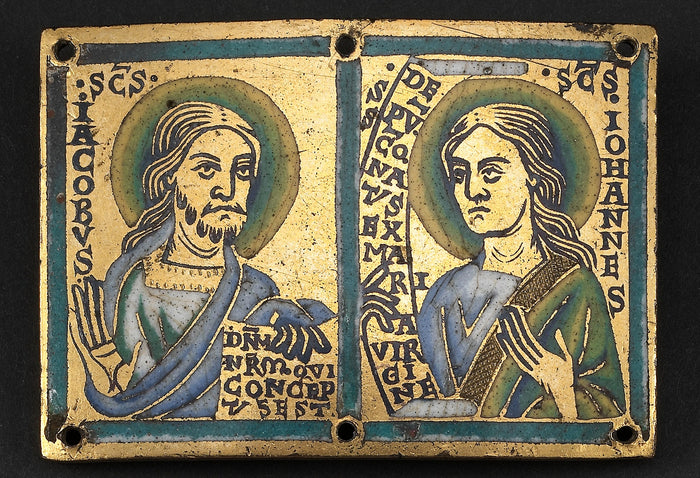 Plaque with Saints James and John the Evangelist: Mosan (Meuse River Valley),16x12