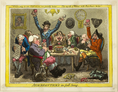 Anacreontick's in Full Song: James Gillray (English, 1756-1815),16x12"(A3) Poster