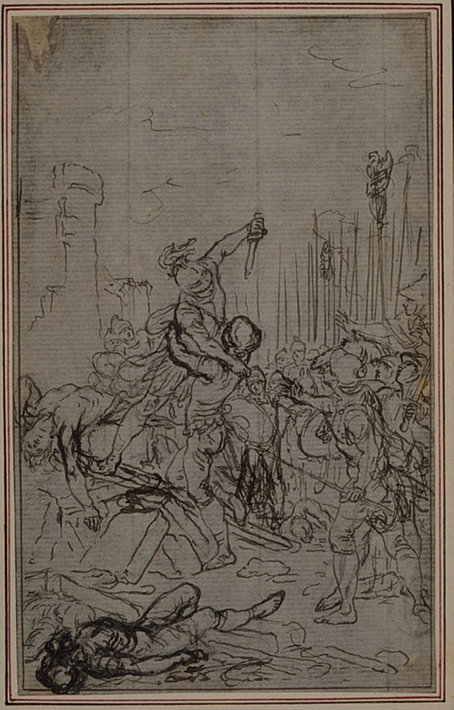 Study for Lucain's "La Pharsale", Canto VI -  Hubert François Gravelot,  Poster Print Wall Art