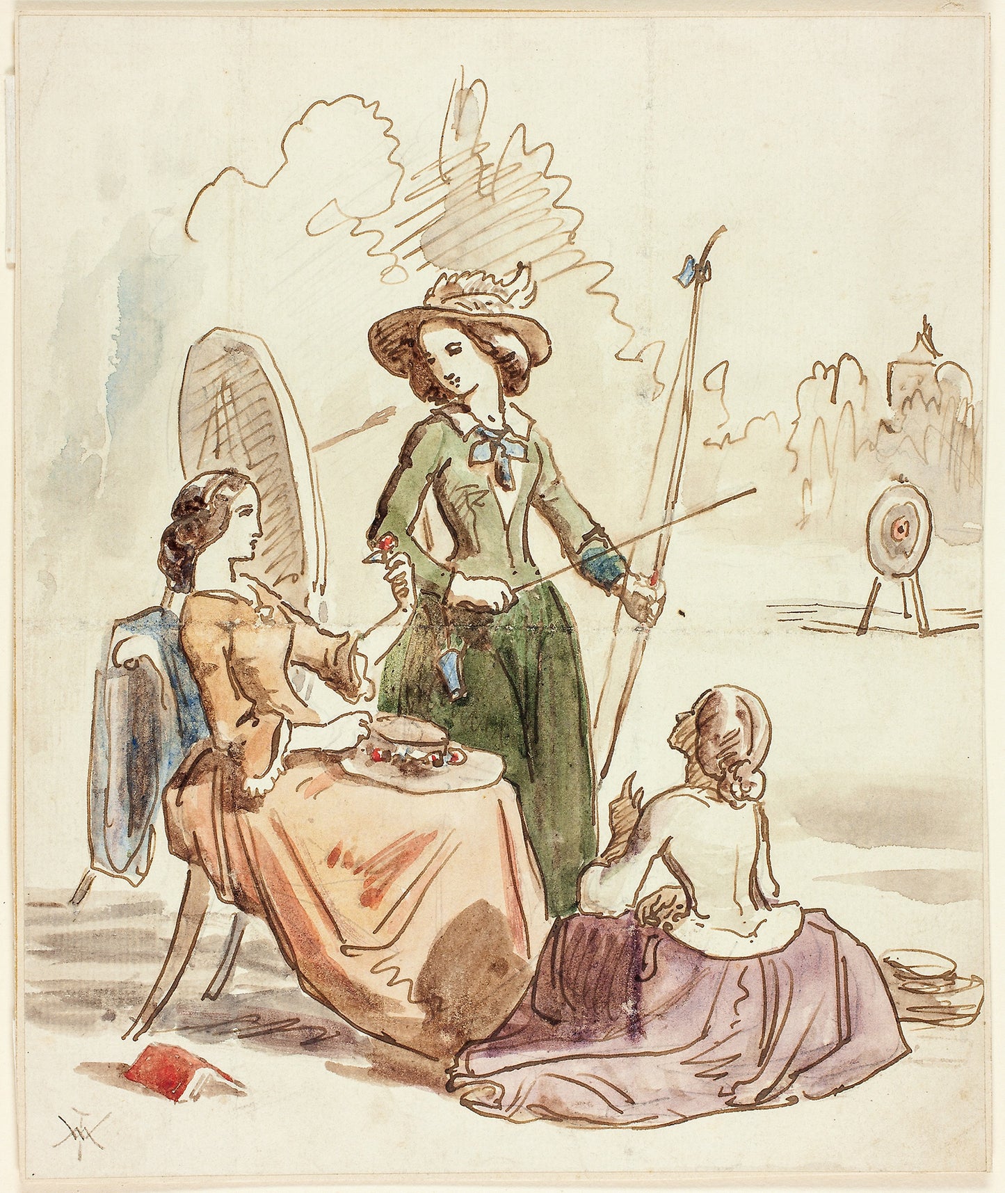Ladies at Archery -  William McTaggart (Scottish, 1835-1910),  Poster Print Wall Art