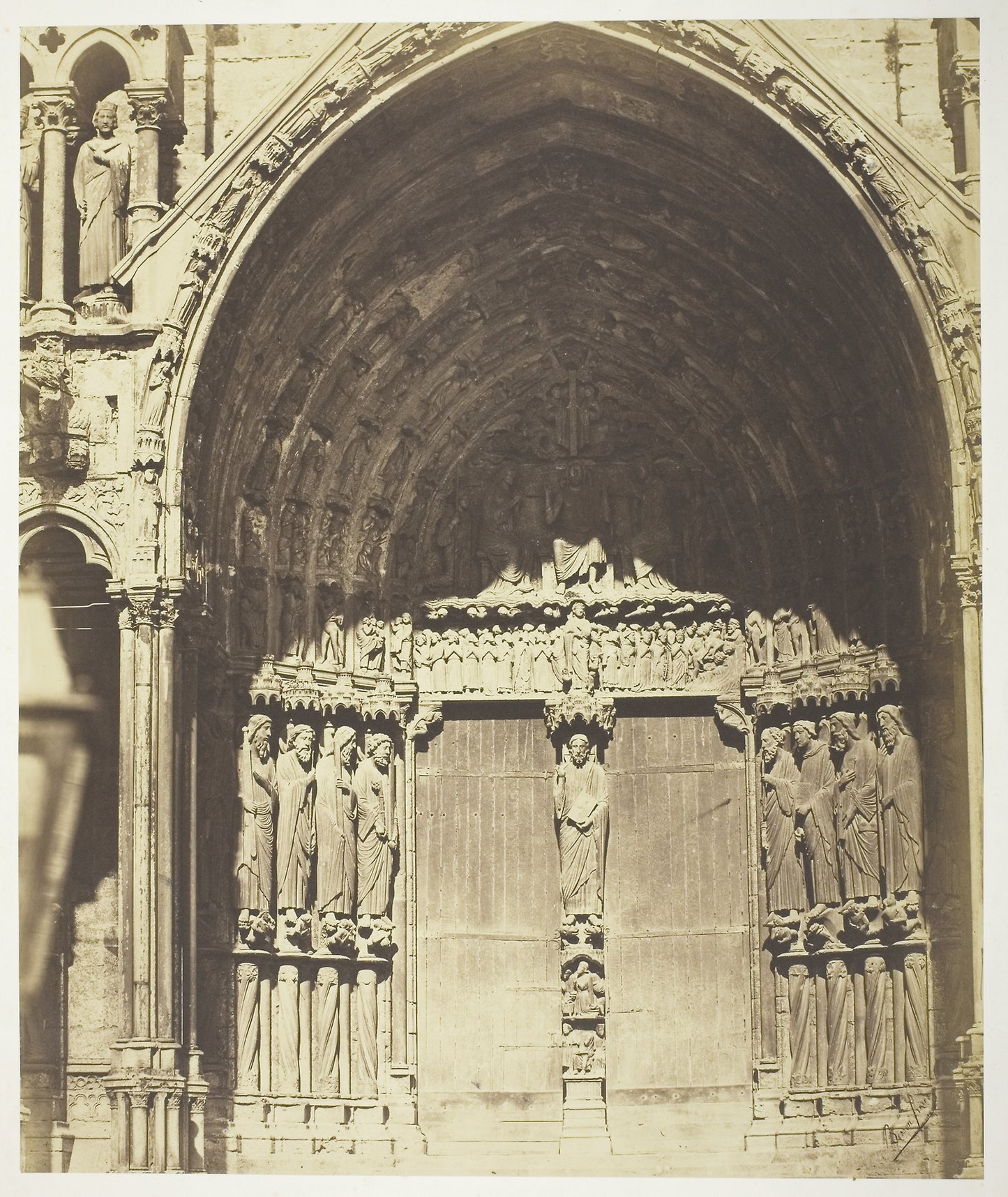 Chartres Cathedral, South Transept; Central Portal -  Bisson Frères (Louis-Auguste Bisson, French, 1814–1876 and,  Poster Print Wall Art