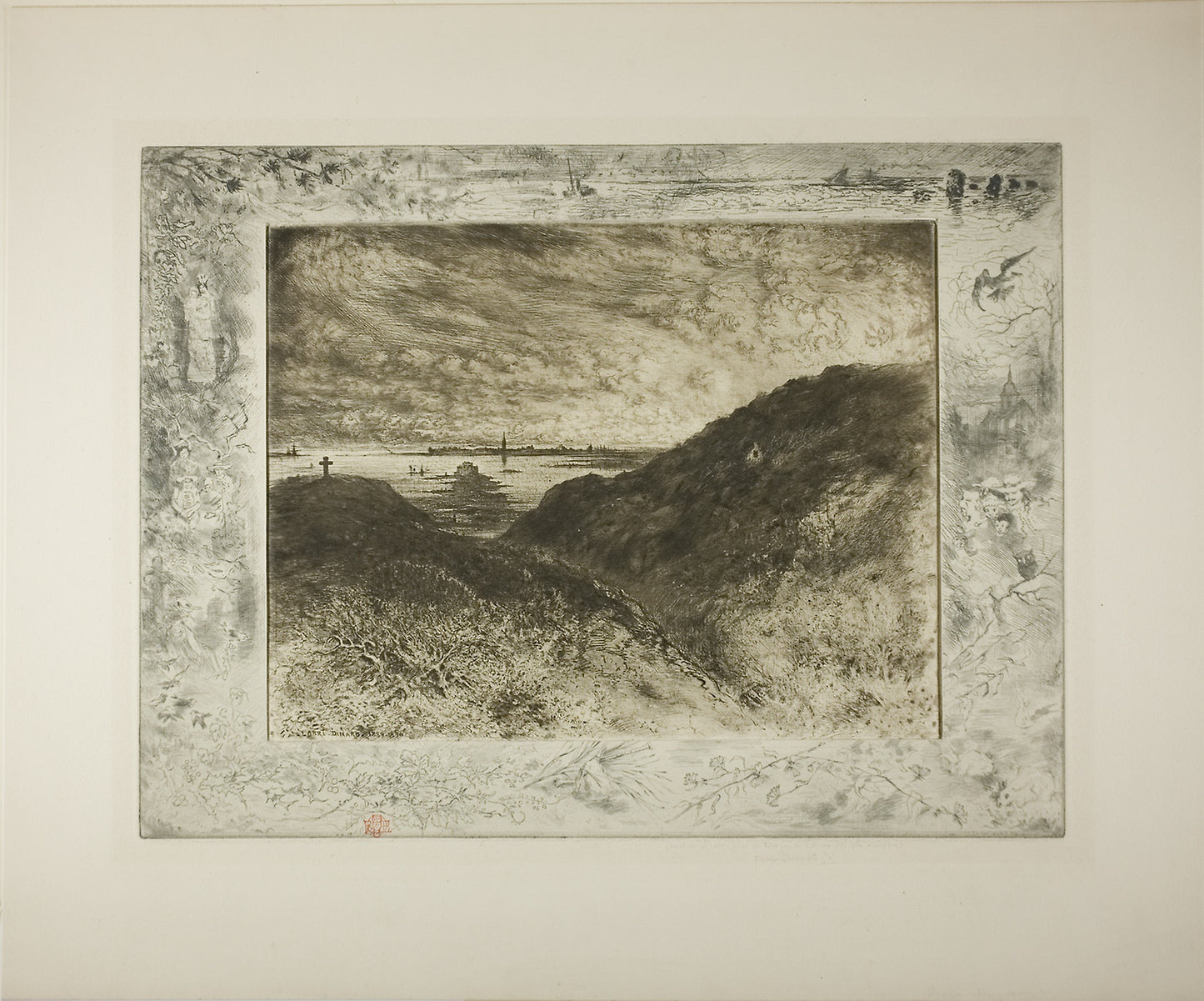 The Cliff, Bay of St. Malo -  Félix Hilaire Buhot,  Poster Print Wall Art