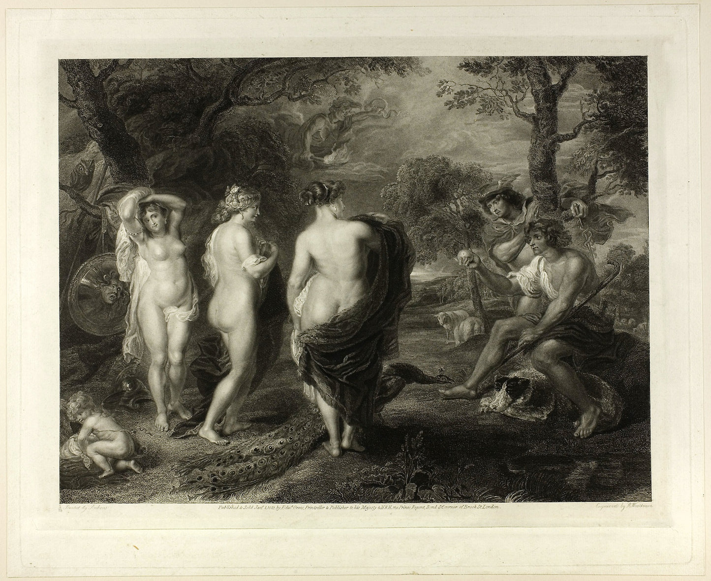 Judgement of Paris -  Richard Woodman (English, 1784-1859),  Poster Print Wall Art
