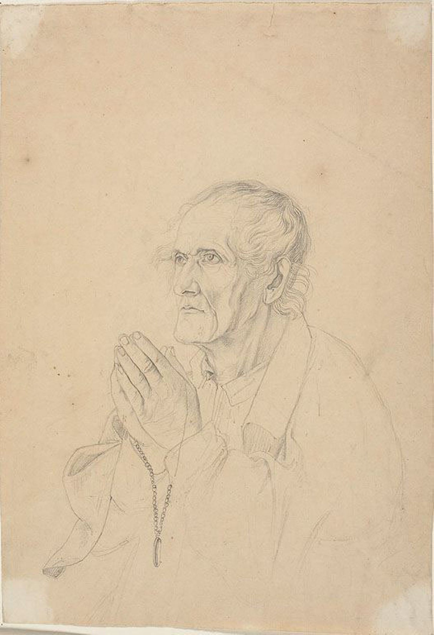 Old Man Praying -  Johann Friedrich Overbeck,  Poster Print Wall Art
