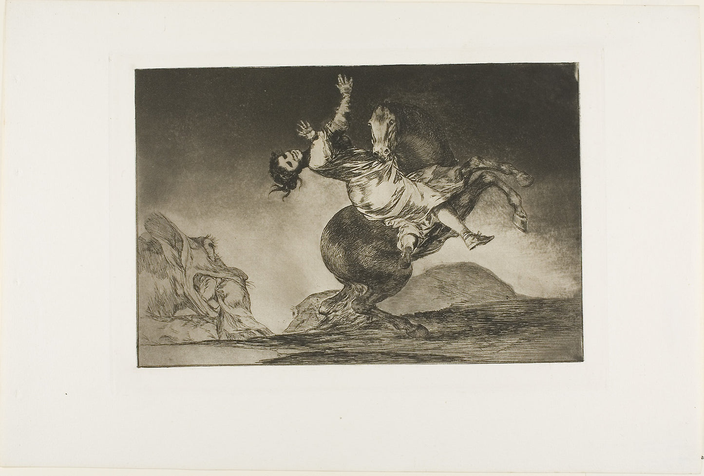 A Woman and a Horse, Let Someone Else Master Them, plate ten from Los Proverbios -  Francisco José de Goya y Lucientes,  Poster Print Wall Art