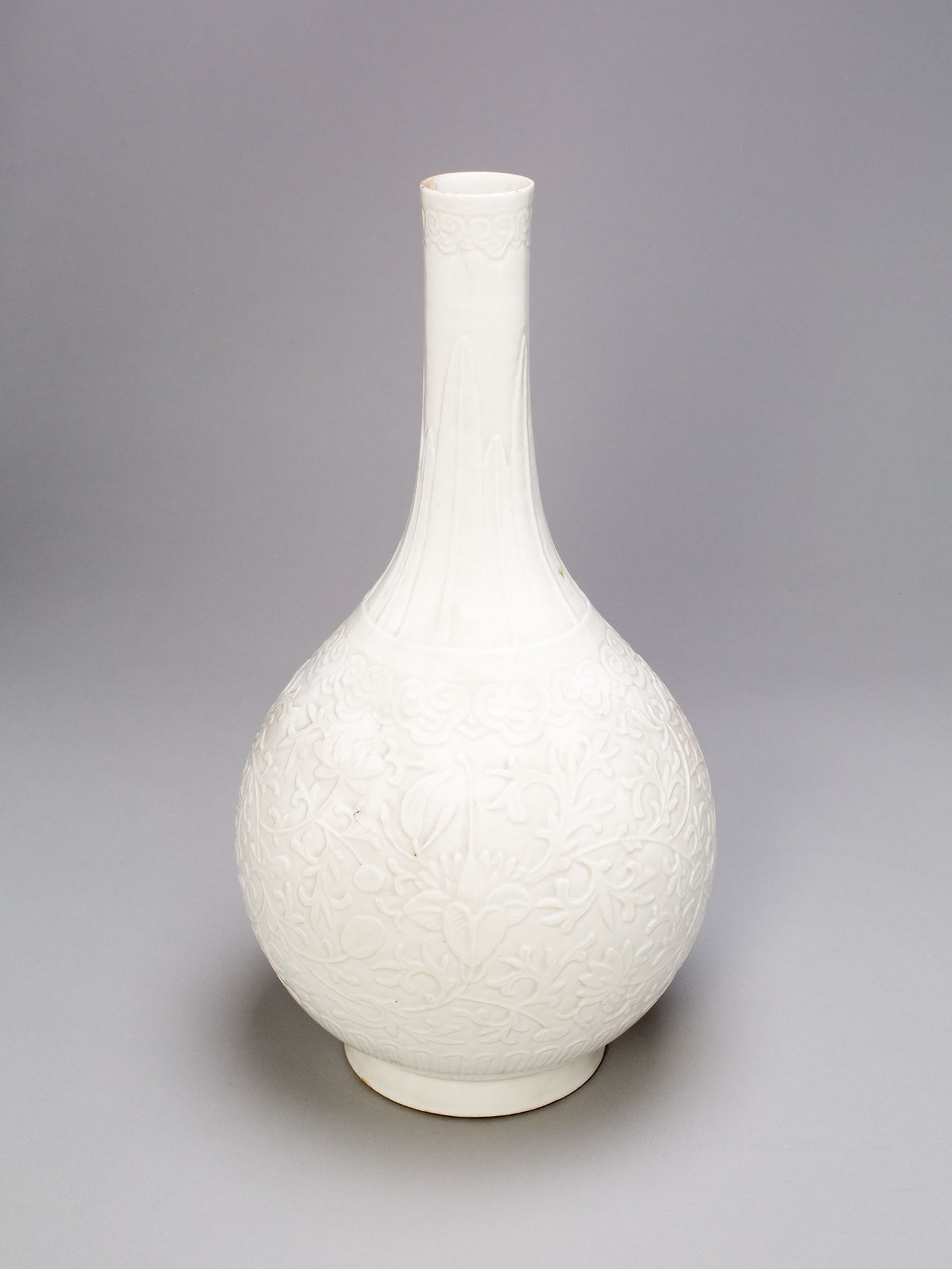 Bottle-Shaped Vase with Floral Scrolls -  China,  Poster Print Wall Art