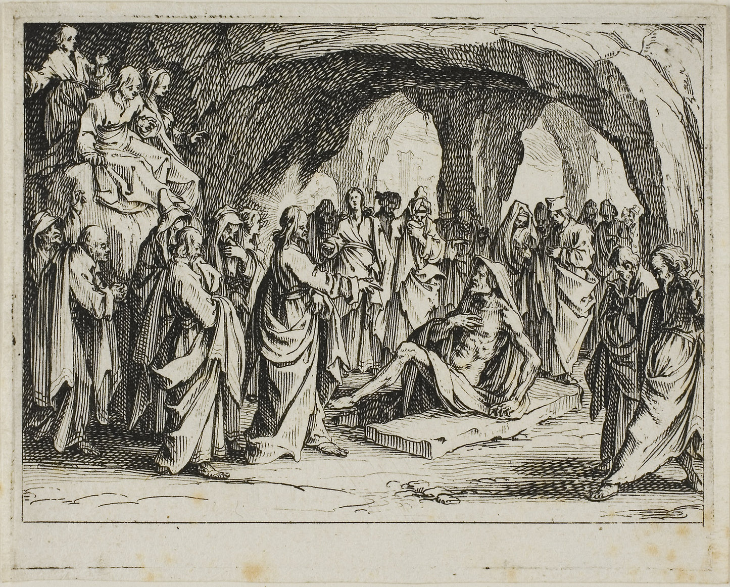 The Resurrection of Lazarus, from The New Testament -  Jacques Callot (French, 1592-1635),  Poster Print Wall Art