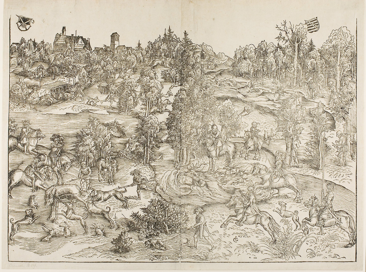 The Stag Hunt -  Lucas Cranach the Elder,  Poster Print Wall Art