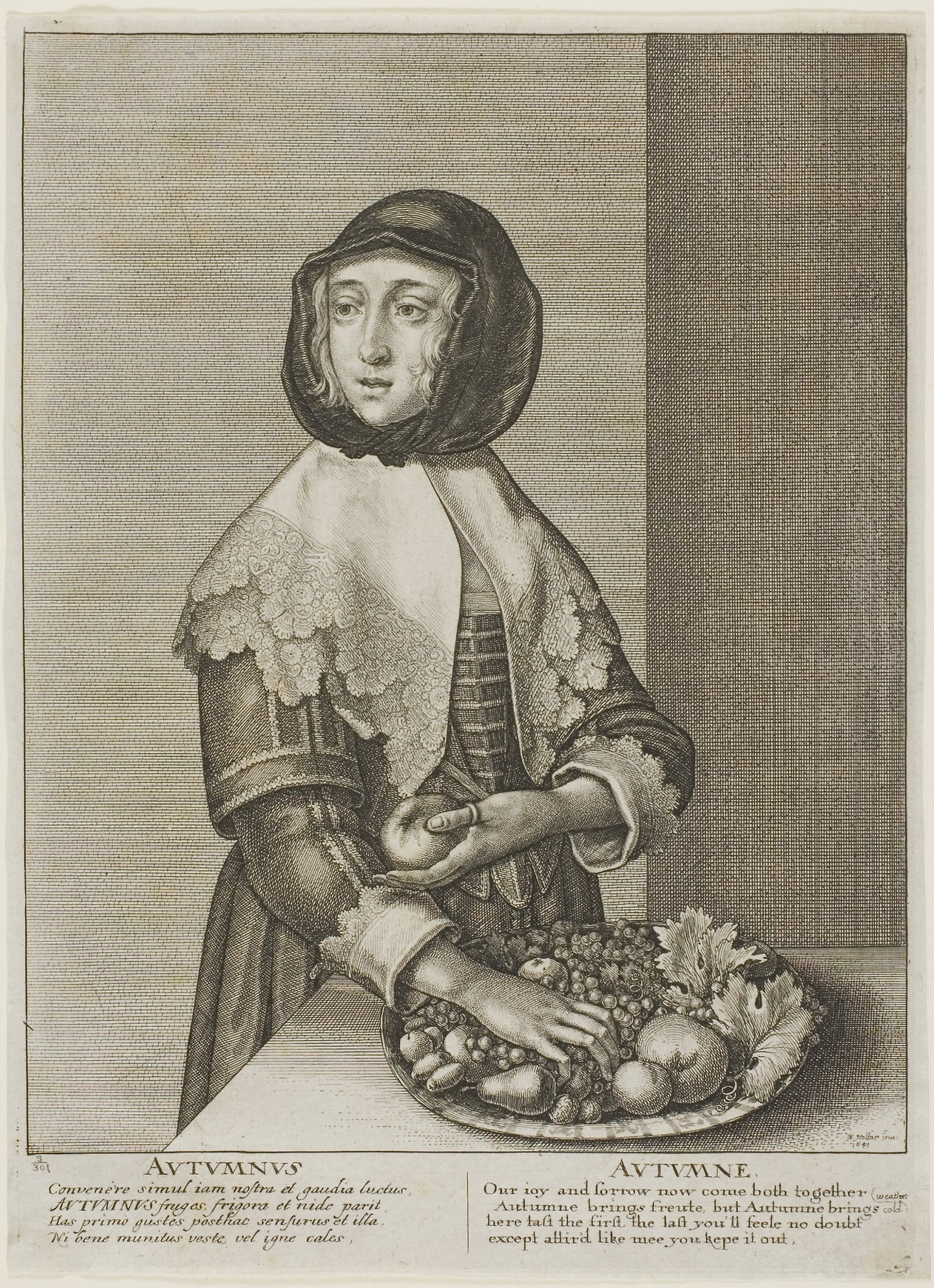 Autumn, from The Four Seasons -  Wenceslaus Hollar,  Poster Print Wall Art