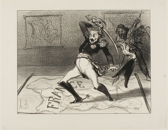 Emperor Nicolas working in his cabinet, plate 94 from Actualités: Honoré Victorin Daumier,16x12