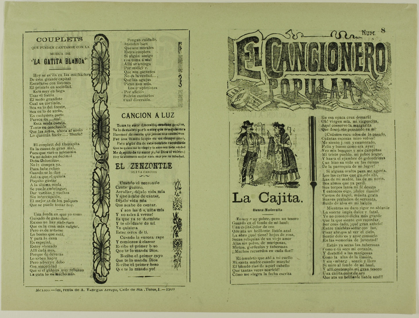 El cancionero popular, num. 8 (The Popular Songbook, No. 8) -  José Guadalupe Posada,  Poster Print Wall Art