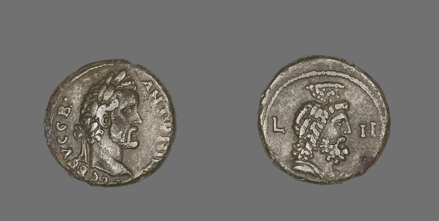Coin Portraying Emperor Antoninus Pius -  Roman, minted in Alexandria, Egypt,  Poster Print Wall Art