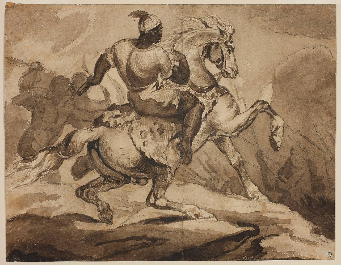 Haitian Horseman (Scene from the "French Colonial Wars") -  Attributed to Jean Louis André Théodore Géricault,  Poster Print Wall Art