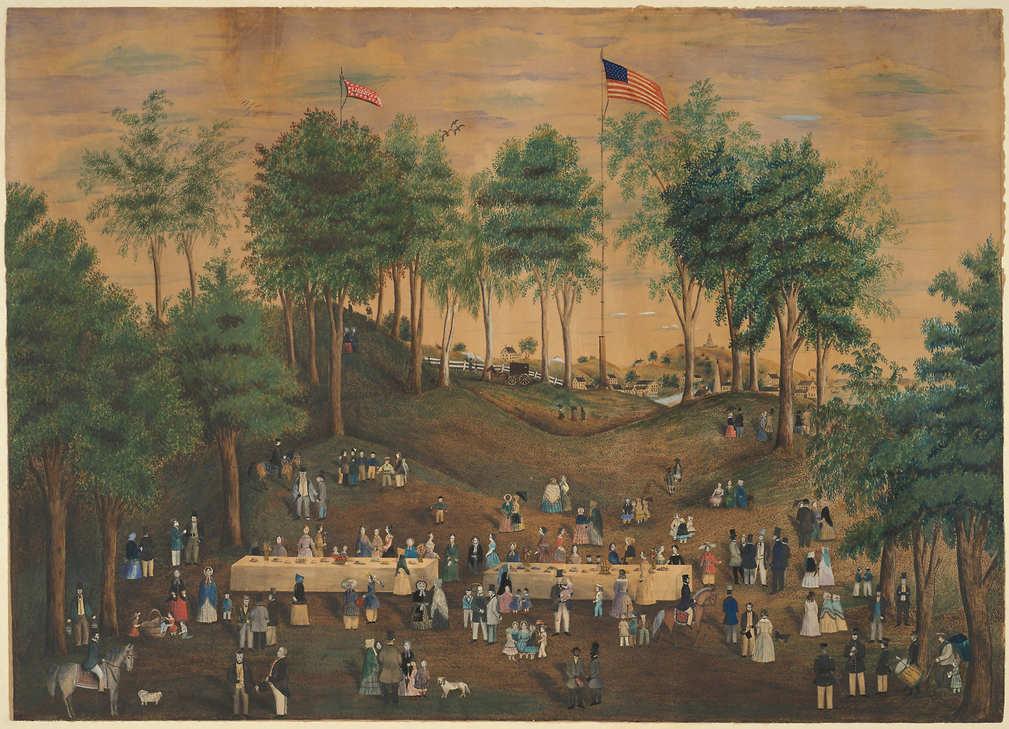 Anti-Slavery Picnic at Weymouth Landing, Massachusetts -  Susan Torrey Merritt,  Poster Print Wall Art