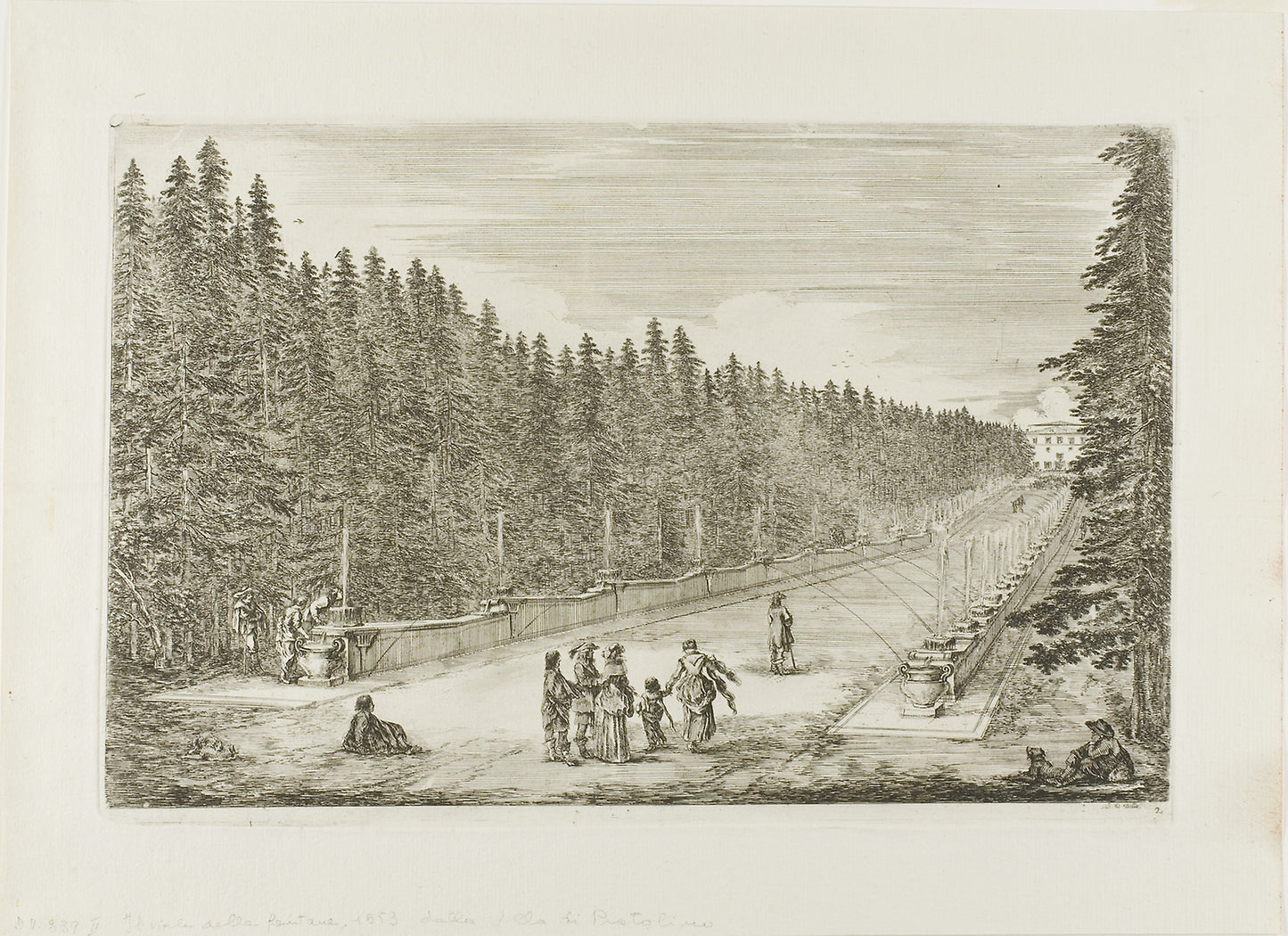The Avenue of the Fountains -  Stefano della Bella,  Poster Print Wall Art