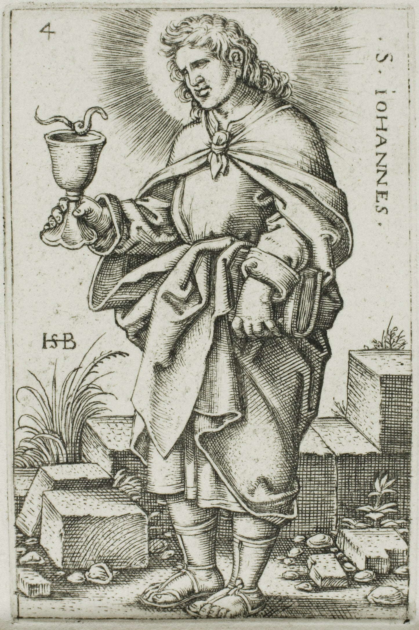 St. John, plate 4 from The Twelve Apostles -  Sebald Beham,  Poster Print Wall Art