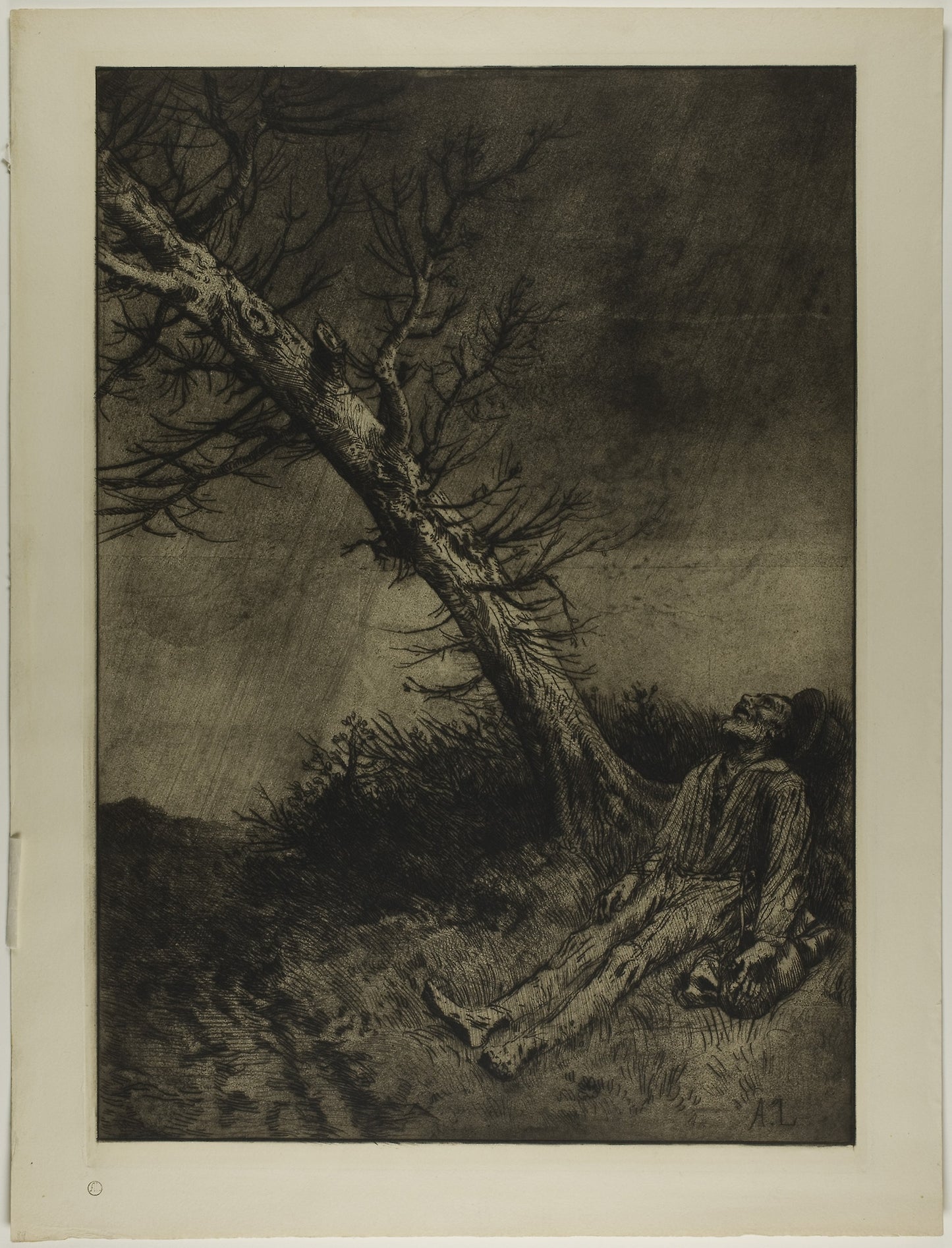 The Death of the Vagabond -  Alphonse Legros,  Poster Print Wall Art
