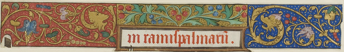 Illuminated Border with Grotesques, Grapes and Berries from a Manuscript: French,16x12