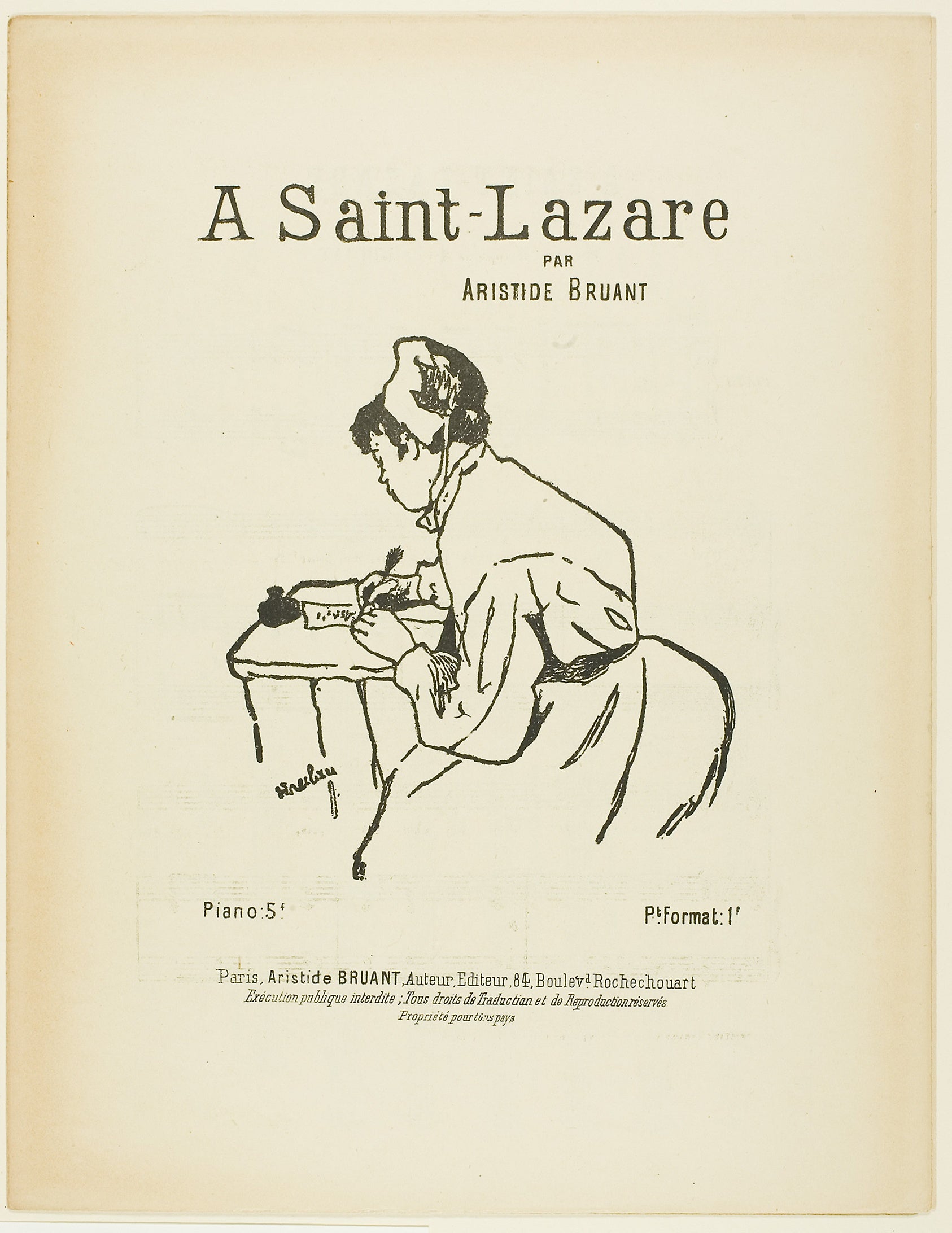 À Saint-Lazare: Henri de Toulouse-Lautrec,16x12"(A3) Poster