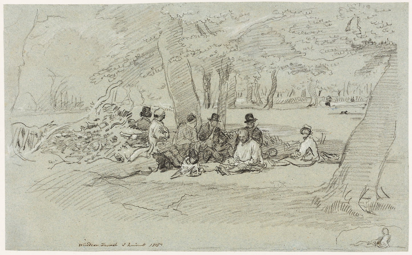 The Woodcutters' Repast -  John Linnell,  Poster Print Wall Art