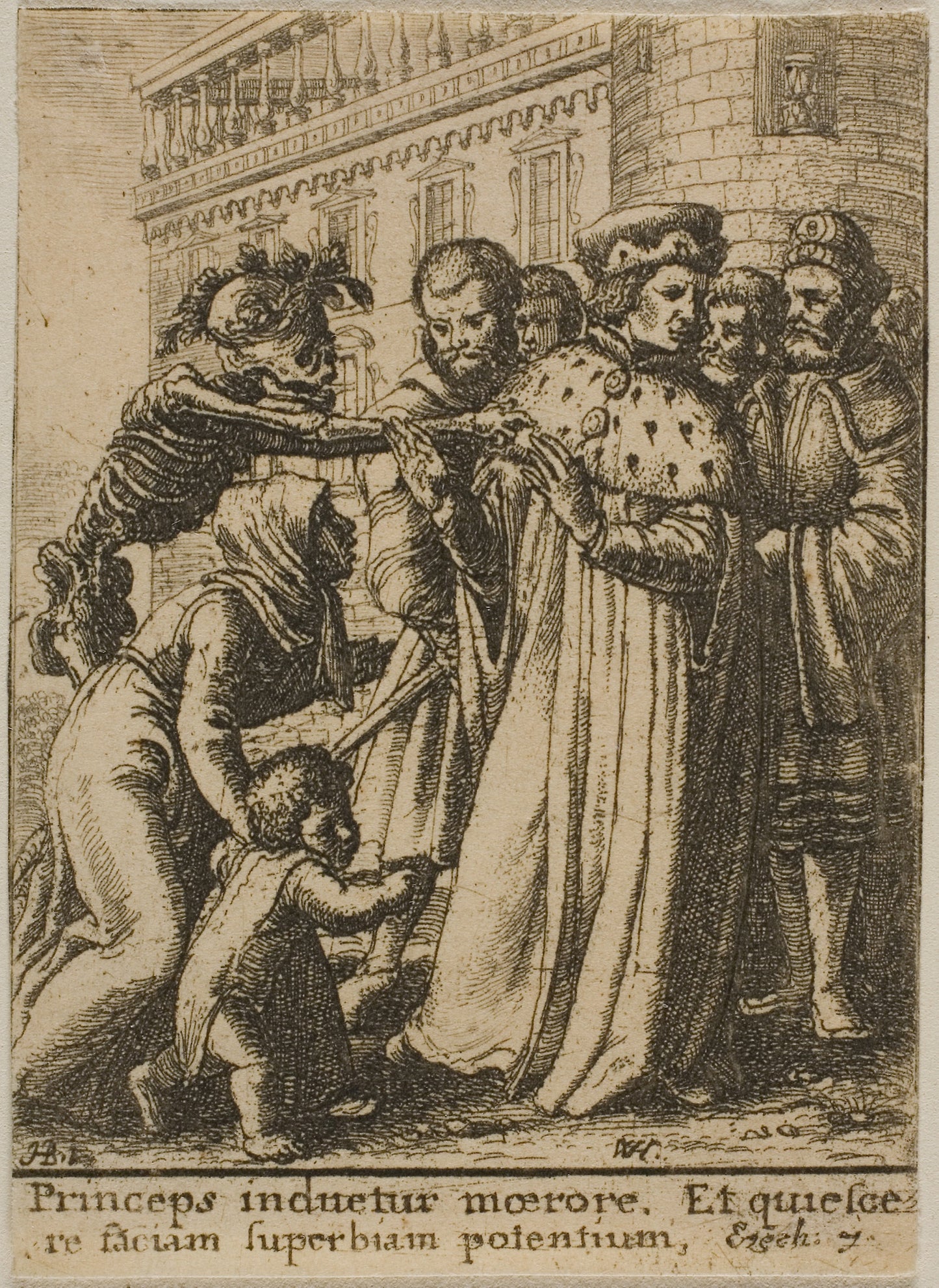 The Duke and Death -  Wenceslaus Hollar (Czech, 1607-1677),  Poster Print Wall Art