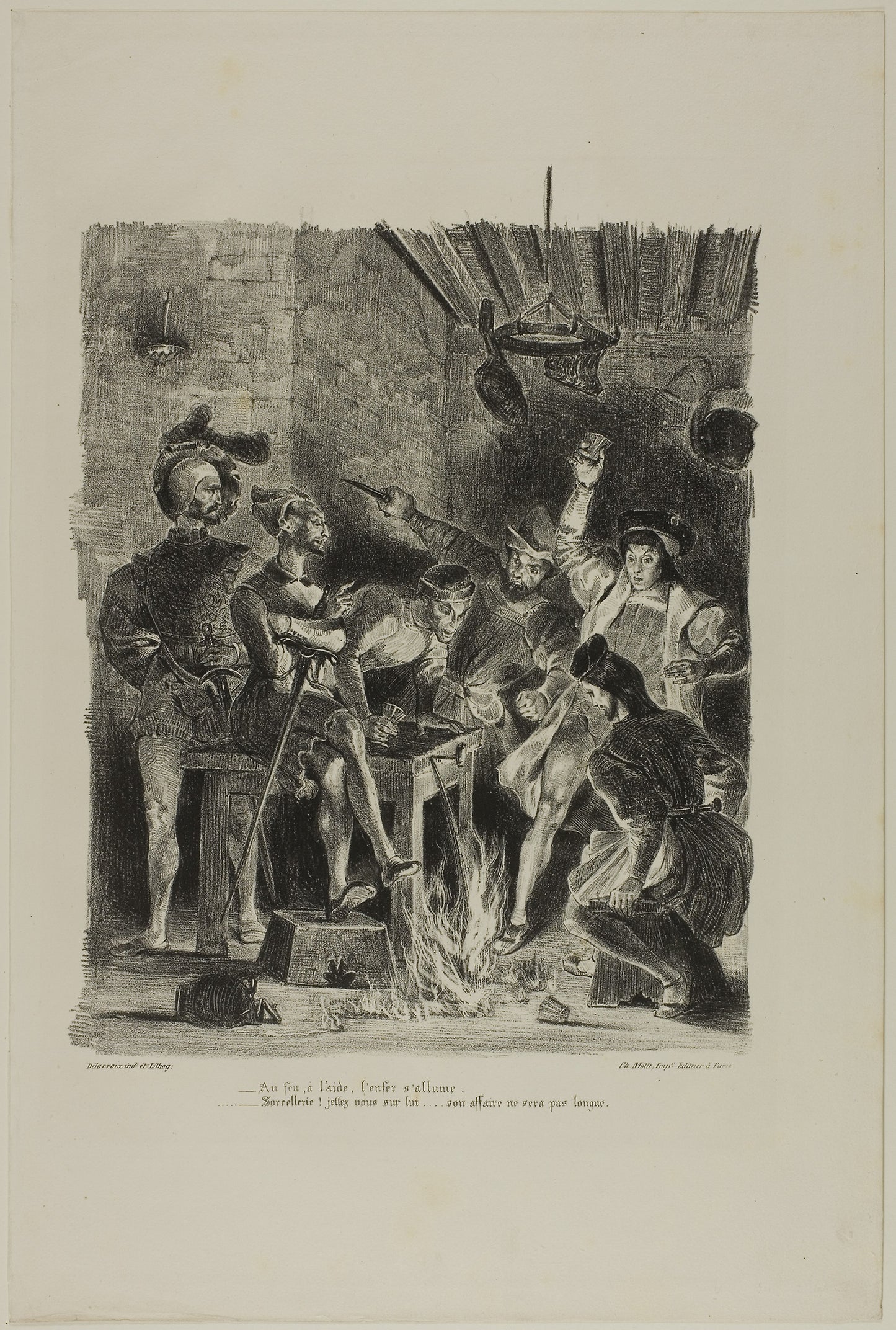 Mephistopheles at the Students' Inn, from Faust -  Eugène Delacroix,  Poster Print Wall Art