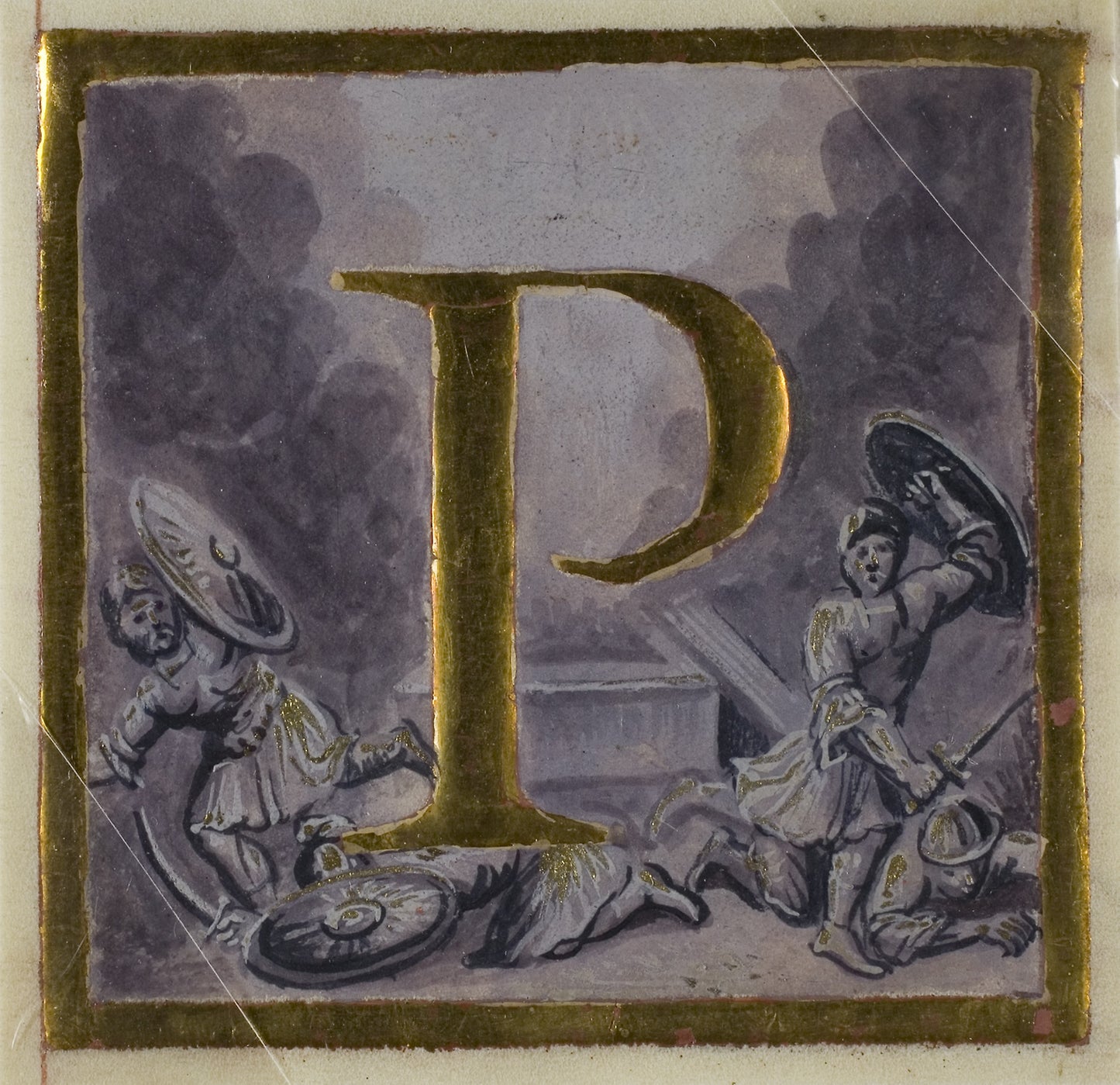 Historiated initial "P" with Resurrection from a Choirbook -  European (possibly France),  Poster Print Wall Art