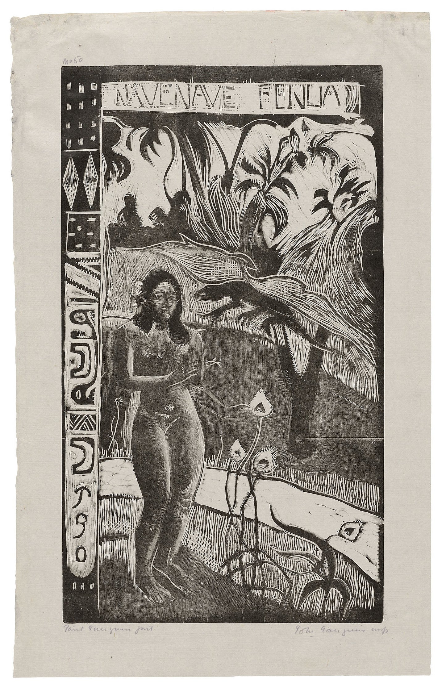 Nave nave fenua (Delightful Land), from the Noa Noa Suite: Paul Gauguin (French, 1848-1903),16x12"(A3) Poster