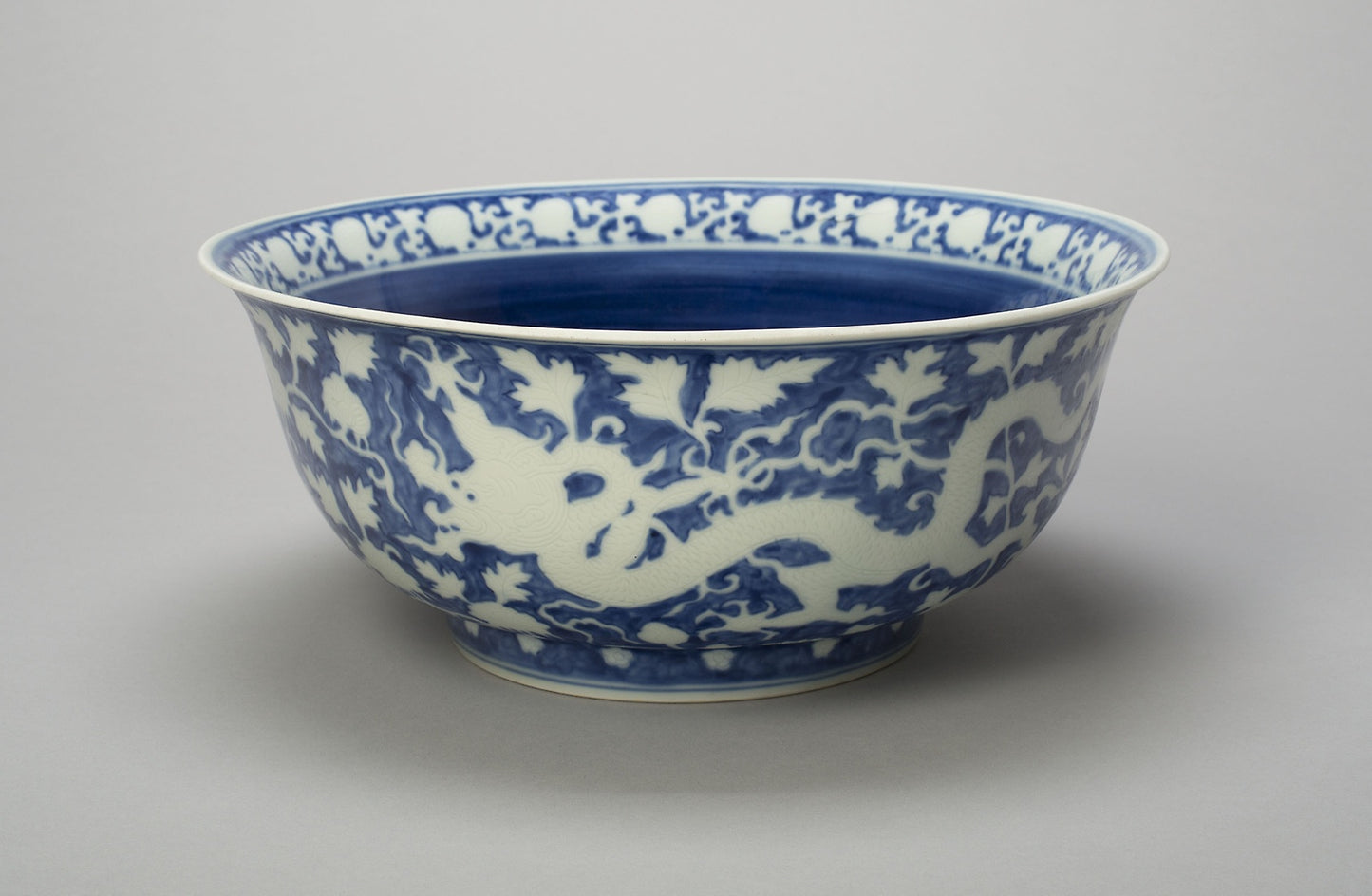 Bowl with Dragons, Peony Scrolls, and Band of Lingzhi Mushrooms -  China,  Poster Print Wall Art