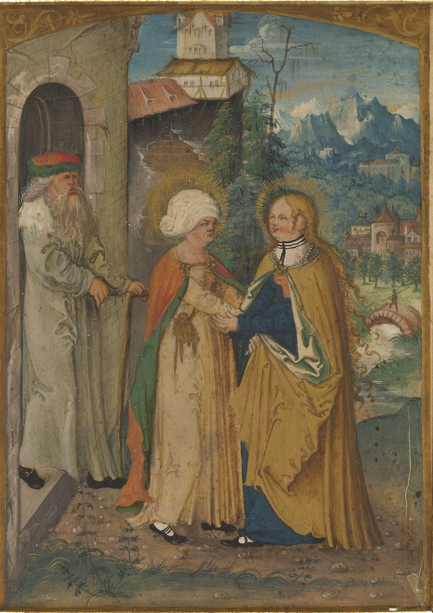 The Visitation -  Master of the Munich Saint John on Patmos,  Poster Print Wall Art
