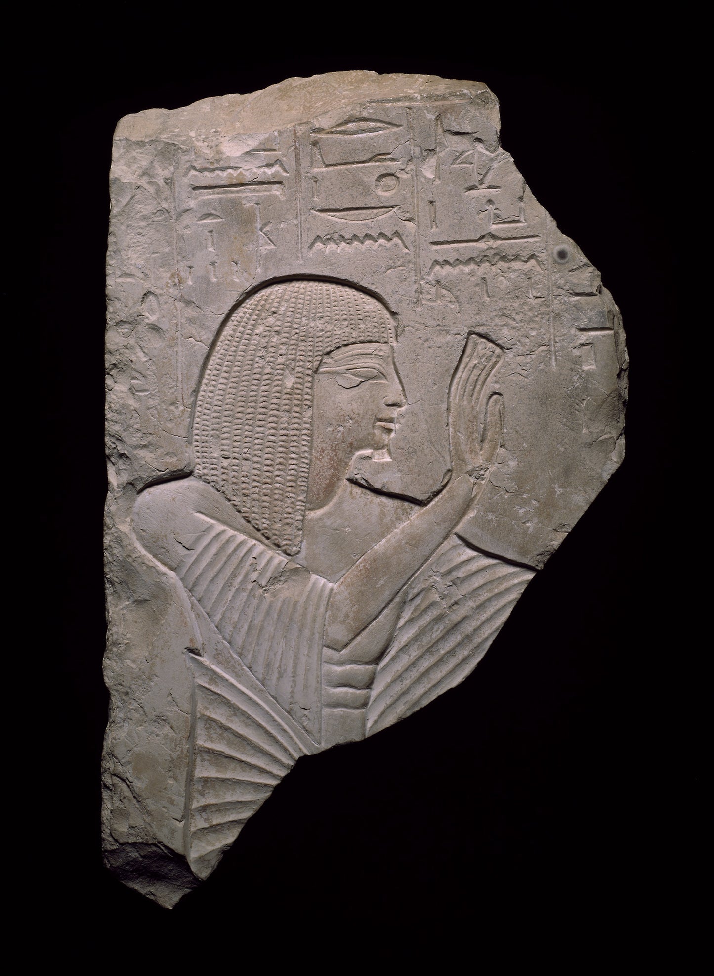 Fragment of a Stela (Commemorative Stone) of Neferhotep -  Egyptian,  Poster Print Wall Art