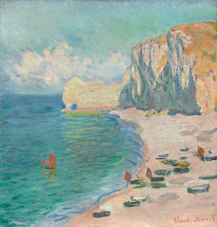 Étretat: The Beach and the Falaise d'Amont: Claude Monet,16x12