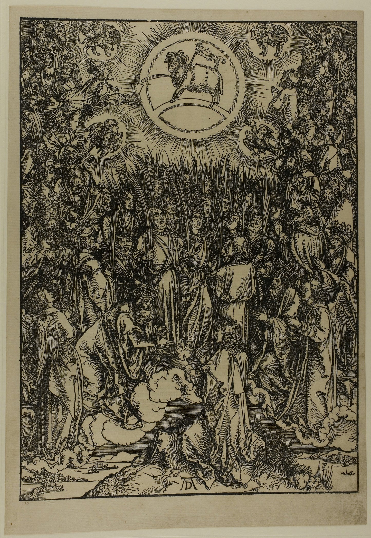 The Adoration of the Lamb - The Hymn of the Chosen, from The Apocalypse -  Albrecht Dürer,  Poster Print Wall Art
