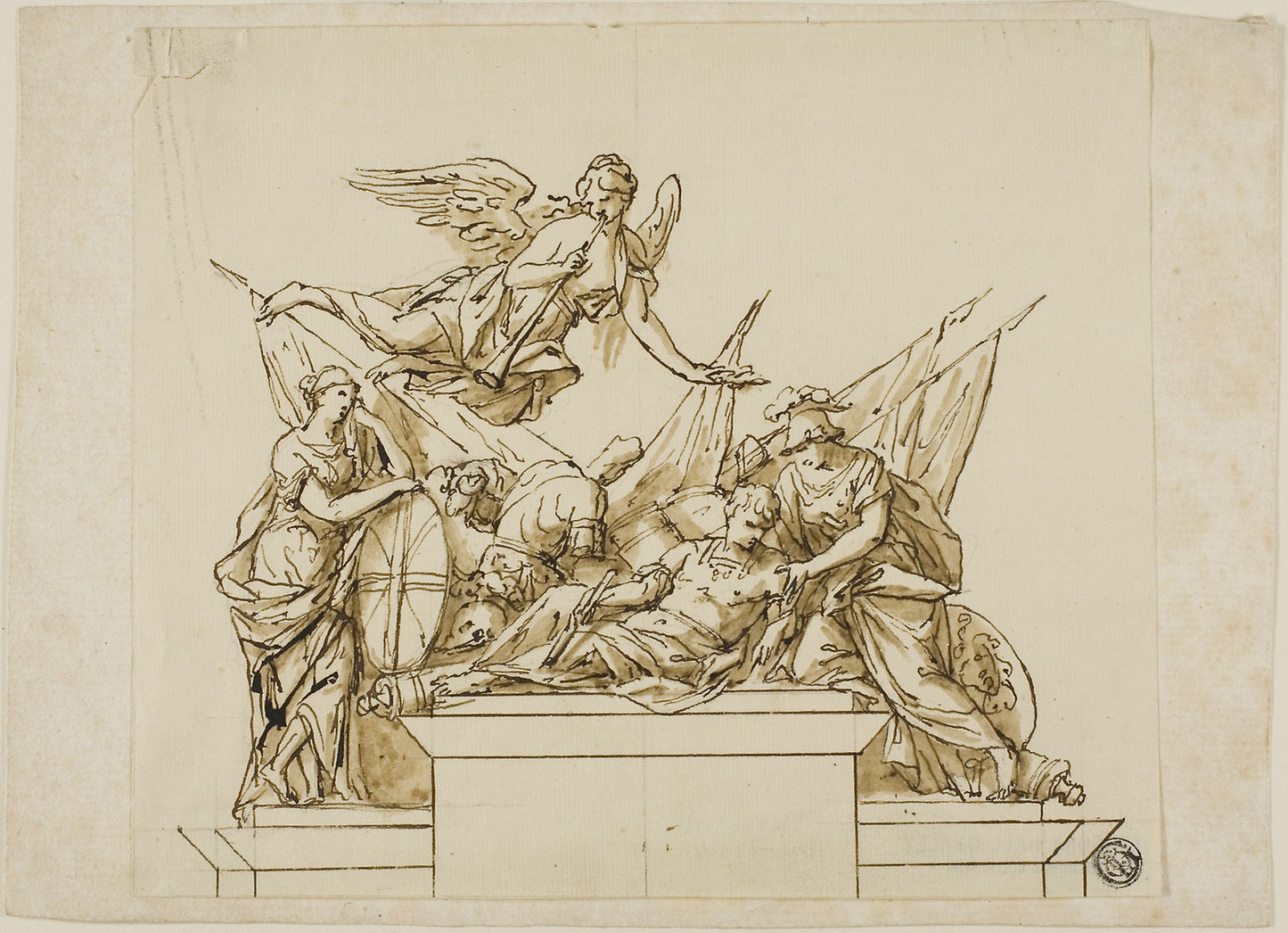Unexecuted Design for the Monument to the First Duke of Marlborough -  John Michael Rysbrack (Flemish, 1693-1770),  Poster Print Wall Art