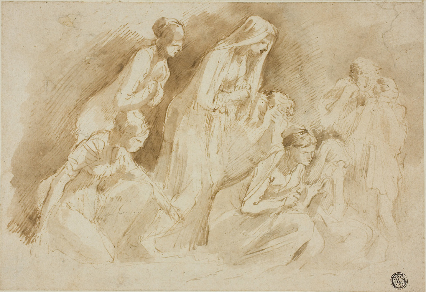 Mourners Over the Dead Christ -  Unknown Italian artist,  Poster Print Wall Art