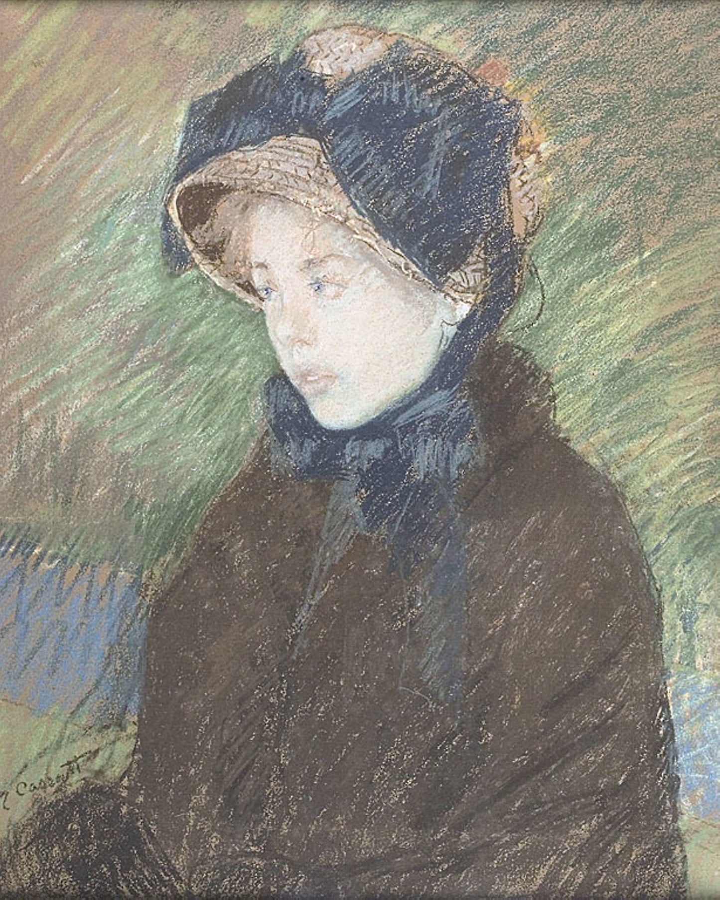 Portrait of a Young Girl -  Mary Cassatt,  Poster Print Wall Art