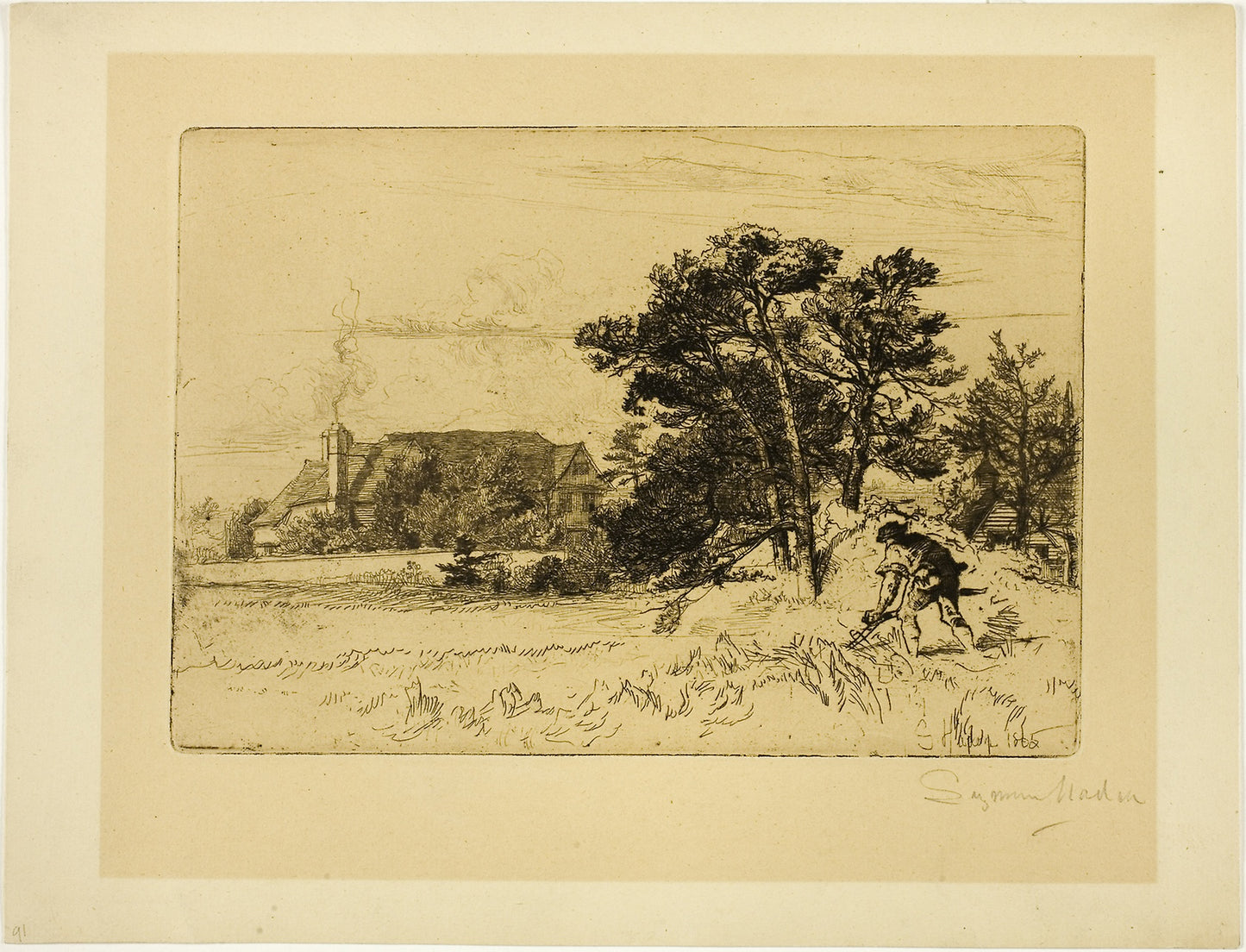 Old Willesley House -  Francis Seymour Haden,  Poster Print Wall Art