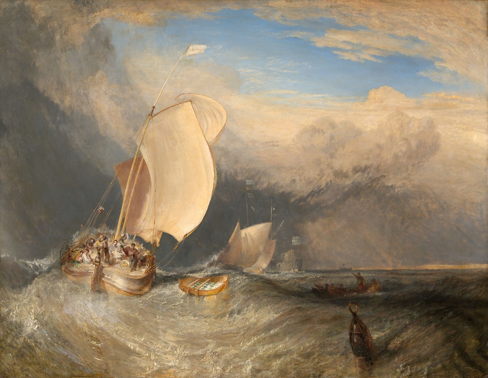Fishing Boats with Hucksters Bargaining for Fish: Joseph Mallord William Turner,16x12"(A3) Poster